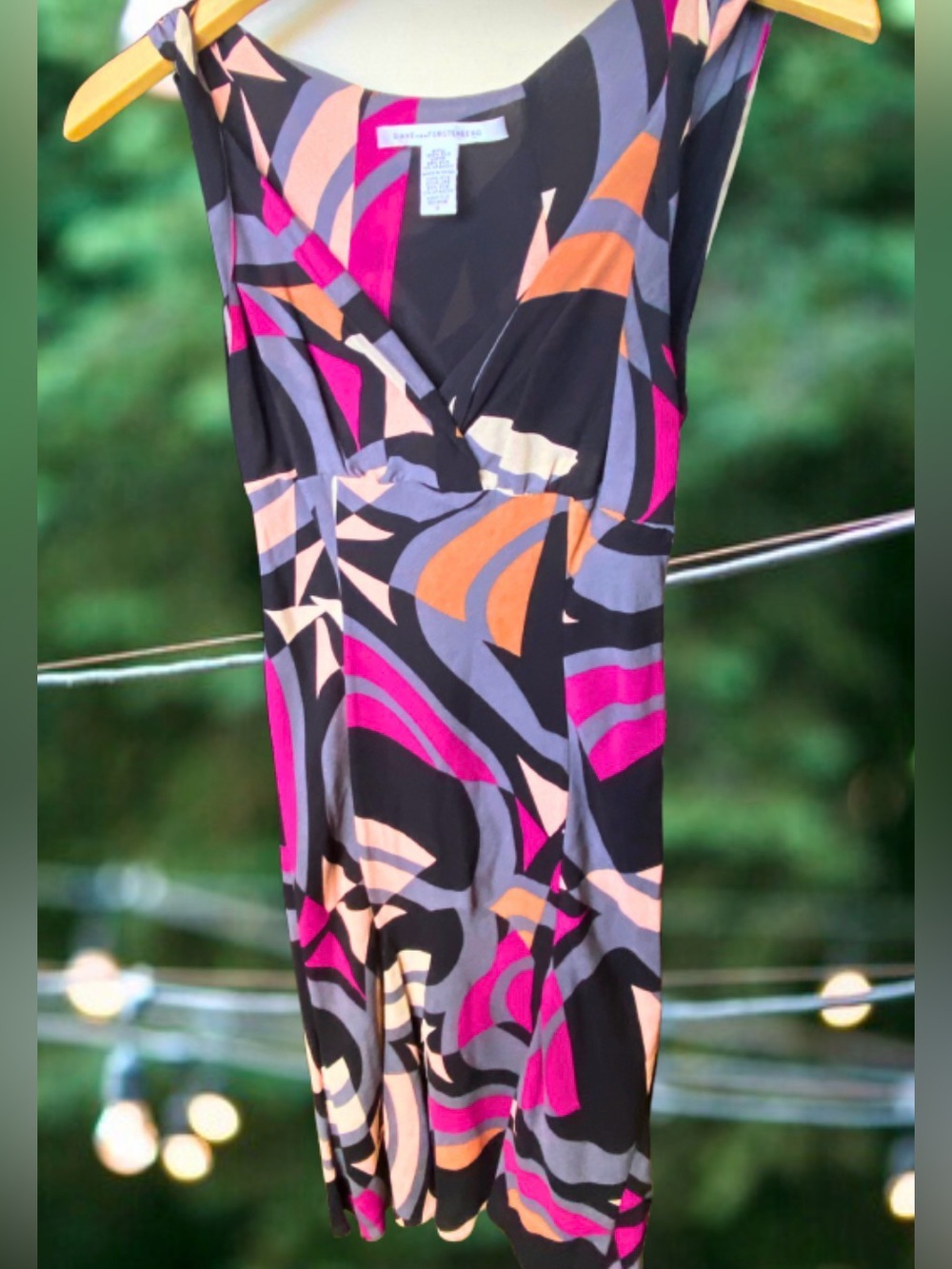 Diane von Furstenberg Clooney Silk Geometric Print Dress Size 2
